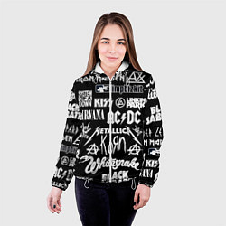Куртка с капюшоном женская Сборник тяжёлого рока, цвет: 3D-белый — фото 2