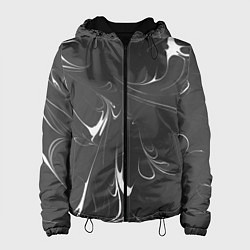 Куртка с капюшоном женская Черно-белый узор, цвет: 3D-черный