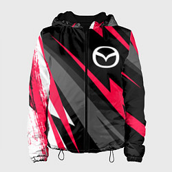 Куртка с капюшоном женская Mazda fast lines, цвет: 3D-черный