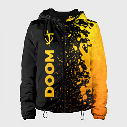 Куртка с капюшоном женская Doom - gold gradient: по-вертикали, цвет: 3D-черный
