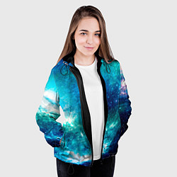 Куртка с капюшоном женская Звёздная Вселенная, цвет: 3D-черный — фото 2