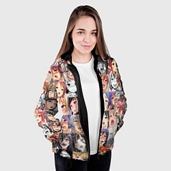 Куртка с капюшоном женская Anime hentai ahegao manga, цвет: 3D-черный — фото 2