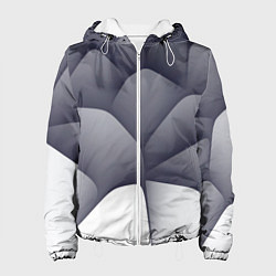 Куртка с капюшоном женская Паттерн из гладких камней, цвет: 3D-белый