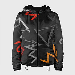 Куртка с капюшоном женская Паттерн фигуры, цвет: 3D-черный