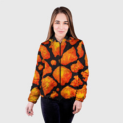 Куртка с капюшоном женская Обжигающая лава, цвет: 3D-черный — фото 2