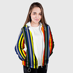 Куртка с капюшоном женская Полосы школа чародейства и волшебства, цвет: 3D-белый — фото 2