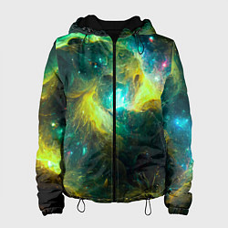 Женская куртка Небула в космосе в зеленых тонах - нейронная сеть