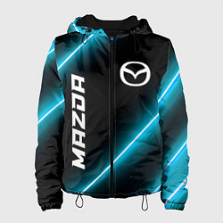 Куртка с капюшоном женская Mazda неоновые лампы, цвет: 3D-черный
