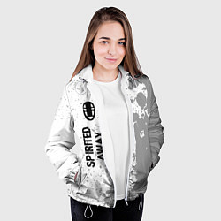 Куртка с капюшоном женская Spirited Away glitch на светлом фоне: по-вертикали, цвет: 3D-белый — фото 2