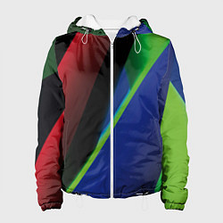 Куртка с капюшоном женская Цветные полосы, цвет: 3D-белый