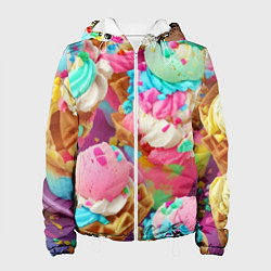 Куртка с капюшоном женская Сладкая жизнь, цвет: 3D-белый