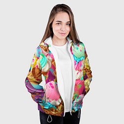 Куртка с капюшоном женская Сладкая жизнь, цвет: 3D-белый — фото 2