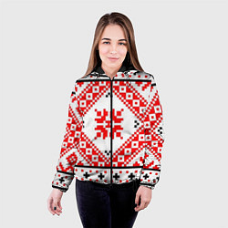 Куртка с капюшоном женская Удмуртский стиль, цвет: 3D-черный — фото 2