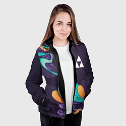 Куртка с капюшоном женская Zelda graffity splash, цвет: 3D-черный — фото 2