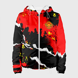 Куртка с капюшоном женская ФК Манчестер Юнайтед команда, цвет: 3D-белый