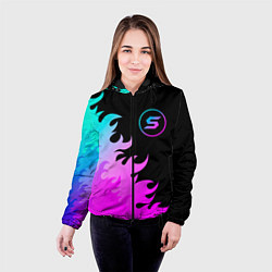 Куртка с капюшоном женская Skillet неоновый огонь, цвет: 3D-черный — фото 2