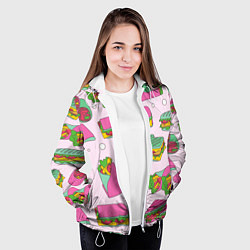 Куртка с капюшоном женская Бутерброды, цвет: 3D-белый — фото 2