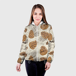 Куртка с капюшоном женская Шишки, цвет: 3D-белый — фото 2