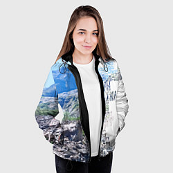Куртка с капюшоном женская Горы России, цвет: 3D-черный — фото 2