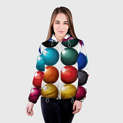 Куртка с капюшоном женская Шары для бильярда, цвет: 3D-белый — фото 2