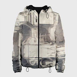 Куртка с капюшоном женская Футуристическая архитектура будущего, цвет: 3D-черный