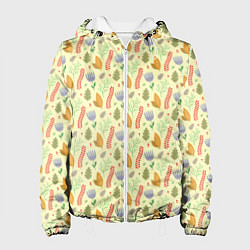 Куртка с капюшоном женская Flower paradise, цвет: 3D-белый