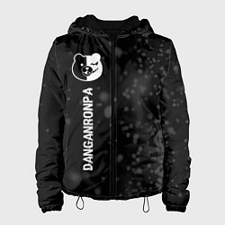 Куртка с капюшоном женская Danganronpa glitch на темном фоне: по-вертикали, цвет: 3D-черный