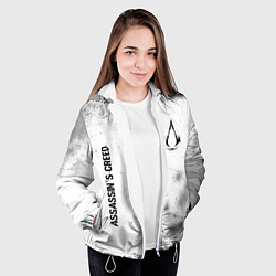 Куртка с капюшоном женская Assassins Creed glitch на светлом фоне: надпись, с, цвет: 3D-белый — фото 2