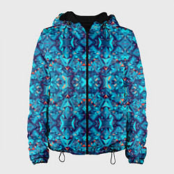 Куртка с капюшоном женская Синий калейдоскоп, цвет: 3D-черный