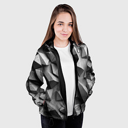 Куртка с капюшоном женская Белокаменный паттерн, цвет: 3D-черный — фото 2