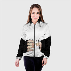 Куртка с капюшоном женская Рука сжимает талию, цвет: 3D-черный — фото 2