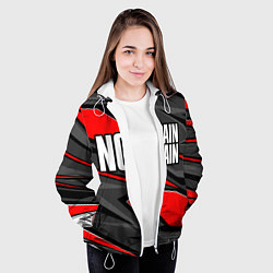Куртка с капюшоном женская No pain no gain - красный, цвет: 3D-белый — фото 2