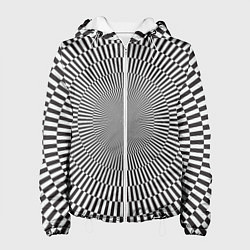 Куртка с капюшоном женская Психоделические линии, цвет: 3D-белый