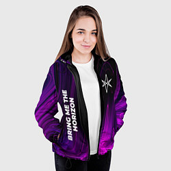 Куртка с капюшоном женская Bring Me the Horizon violet plasma, цвет: 3D-черный — фото 2