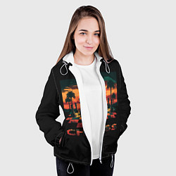 Куртка с капюшоном женская Chess - на закате, цвет: 3D-белый — фото 2