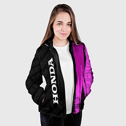 Куртка с капюшоном женская Honda pro racing: по-вертикали, цвет: 3D-черный — фото 2