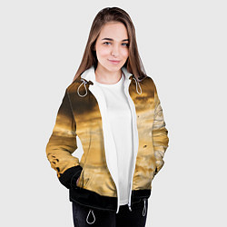 Куртка с капюшоном женская Предрассветное облачное небо, цвет: 3D-белый — фото 2