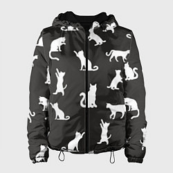 Куртка с капюшоном женская White cats, цвет: 3D-черный