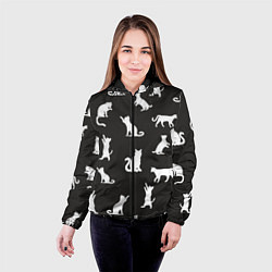 Куртка с капюшоном женская White cats, цвет: 3D-черный — фото 2