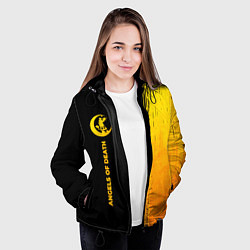 Куртка с капюшоном женская Angels of Death - gold gradient: по-вертикали, цвет: 3D-черный — фото 2