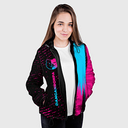 Куртка с капюшоном женская Danganronpa - neon gradient: по-вертикали, цвет: 3D-черный — фото 2