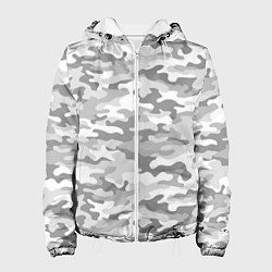 Куртка с капюшоном женская Камуфляж серый, цвет: 3D-белый