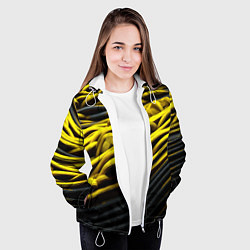 Куртка с капюшоном женская Золотые волны, цвет: 3D-белый — фото 2