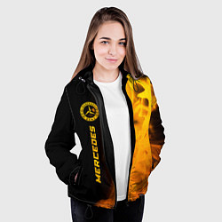 Куртка с капюшоном женская Mercedes - gold gradient: по-вертикали, цвет: 3D-черный — фото 2