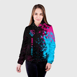 Куртка с капюшоном женская System of a Down - neon gradient: по-вертикали, цвет: 3D-черный — фото 2