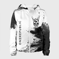 Куртка с капюшоном женская OneRepublic и рок символ на светлом фоне, цвет: 3D-белый
