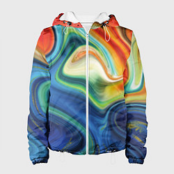 Куртка с капюшоном женская Beautiful waves, цвет: 3D-белый