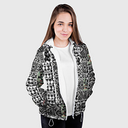 Куртка с капюшоном женская Орнамент древних цивилизаций, цвет: 3D-белый — фото 2