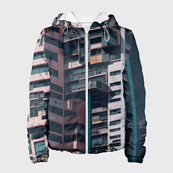 Куртка с капюшоном женская Спальный район, цвет: 3D-белый