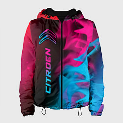 Куртка с капюшоном женская Citroen - neon gradient: по-вертикали, цвет: 3D-черный